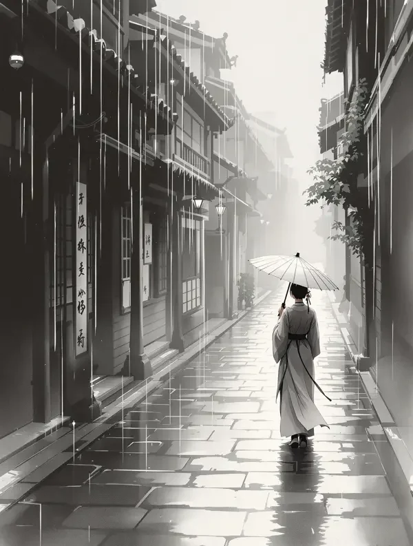 纸伞微雨